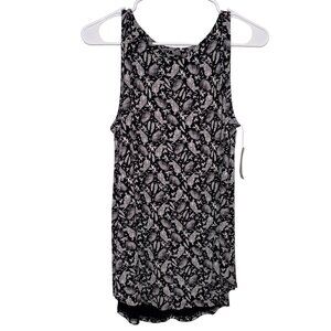 NWT Old Navy Womens Luxe Black & White Tiger Print Sleeveless Top Size M